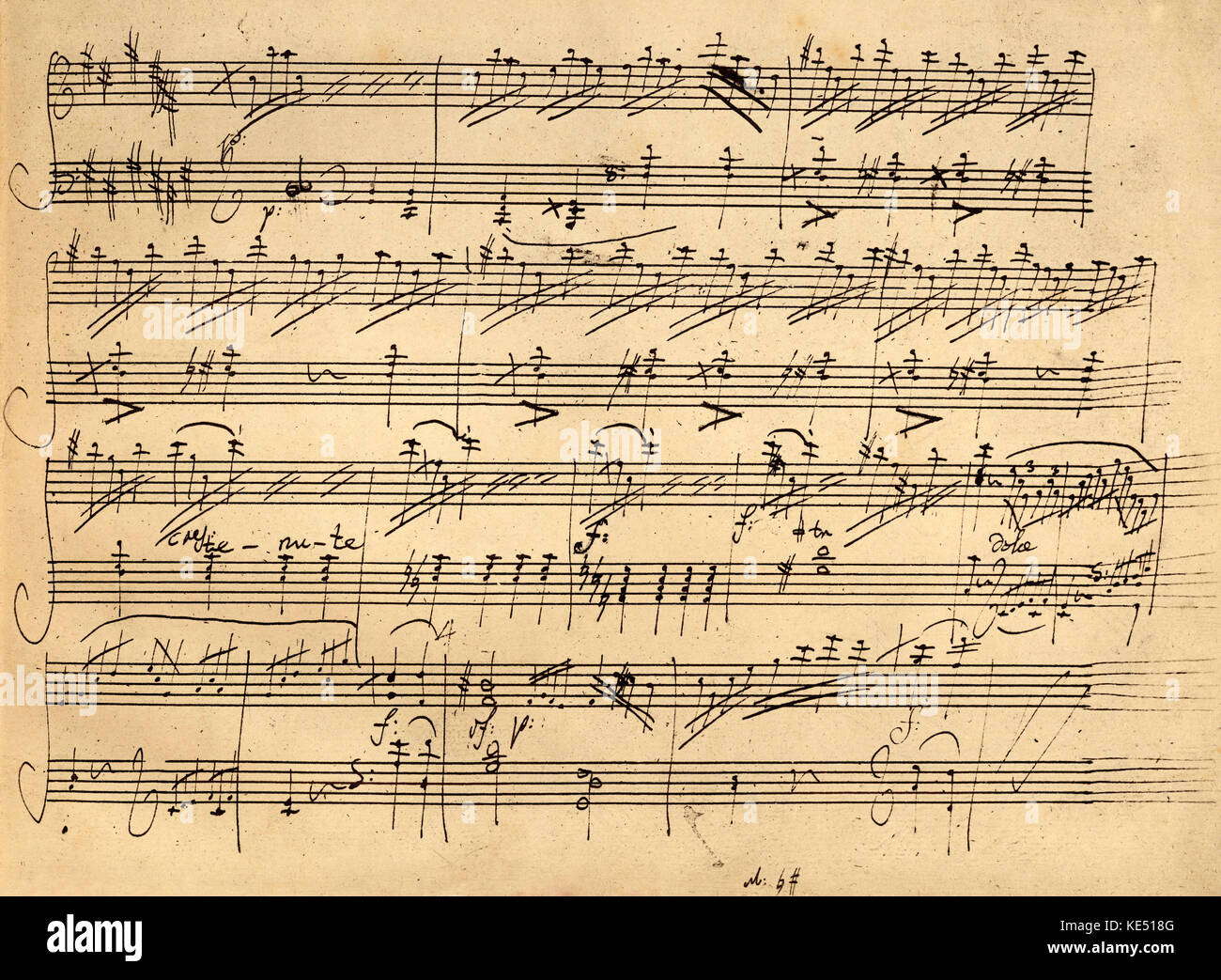 Ludwig van Beethoven - handschriftliche Partitur des deutschen Komponisten' Klaviersonate Nr. 24' in F-Dur, Opus 78, 1809 geschrieben. Ersten Satz: Adagio cantabile - Allegro ma non troppo. Op. 78 mit dem Spitznamen "thérèse" Seite 3 der ursprünglichen Manuskript. LvB: Getauft 17. Dezember 1770 - vom 26. März 1827. Stockfoto Ludwig van Beethoven - handschriftliche Partitur des deutschen Komponisten' Klaviersonate Nr. 24' in F-Dur, Opus 78, 1809 geschrieben. Ersten Satz: Adagio cantabile - Allegro ma non troppo. Op. 78 mit dem Spitznamen "thérèse" Seite 3 der ursprünglichen Manuskript. LvB: Getauft 17. Dezember 1770 - vom 26. März 1827. Stockfoto