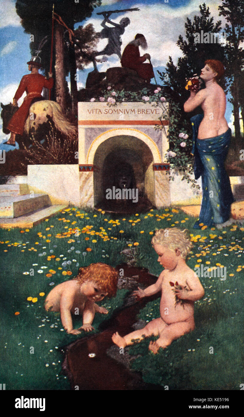 Arnold Böcklin's Malerei "vita somnium breve" (Das Leben ist nur ein Traum), 1888. Schweizer symbolistische Maler, 1827-1901. Bocklin. Stockfoto