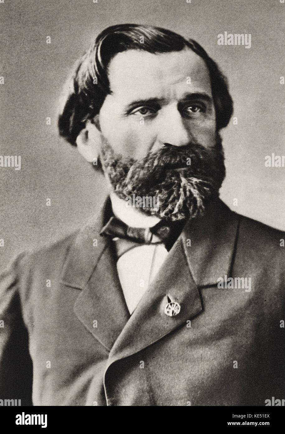 Giuseppe Verdi - Porträt des italienischen Komponisten in der Zeit seiner Oper "Trovatore" (Der Troubadour). Italienischer Komponist, 9 oder 10 Oktober 1813 - 27. Januar 1901. Stockfoto