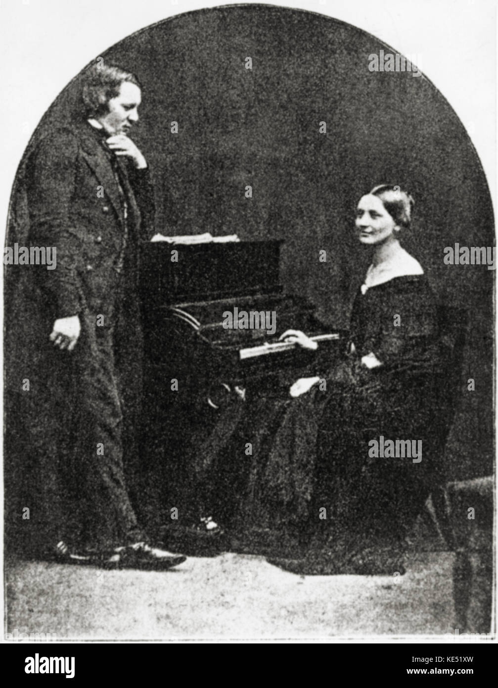 Robert und Clara Schumann, 1850, Hamburg. Daguerreotypie. Clara Schumann: deutsche Pianist und Komponist 1819-1896, verheiratet mit Robert Schumann, Deutscher Komponist, 1810-1856. Stockfoto