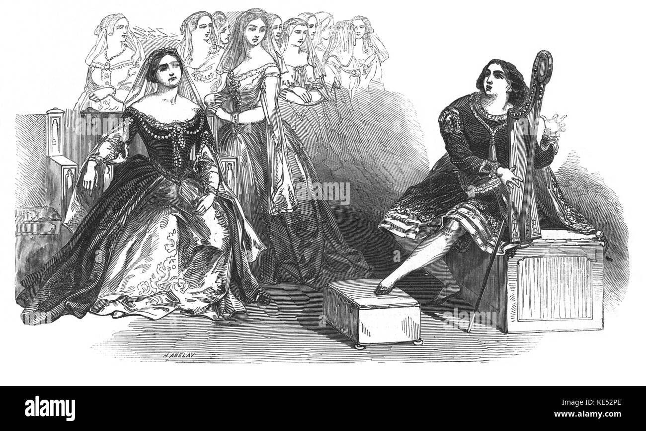 Anna Bolena von Donizetti an der Königlichen Italienischen Oper, London. Quelle: London Illustrated News 1848. Italienischer Komponist, 29. November 1797 - 8. April 1848 Stockfoto