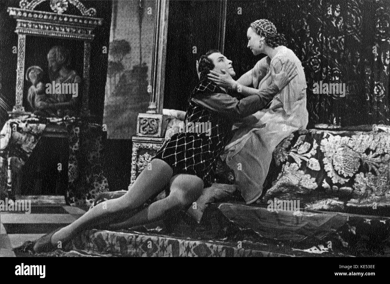 "Romeo und Julia": Ballett von Sergej Prokofjew auf William Shakespeares "Romeo und Julia". Galina Ulanova und Juri schdanow als Romeo und Julia GU: 8 Januar 1910 - 21. März 1998. Russischen Komponisten, 27. April 1891 - vom 5. März 1953. Stockfoto