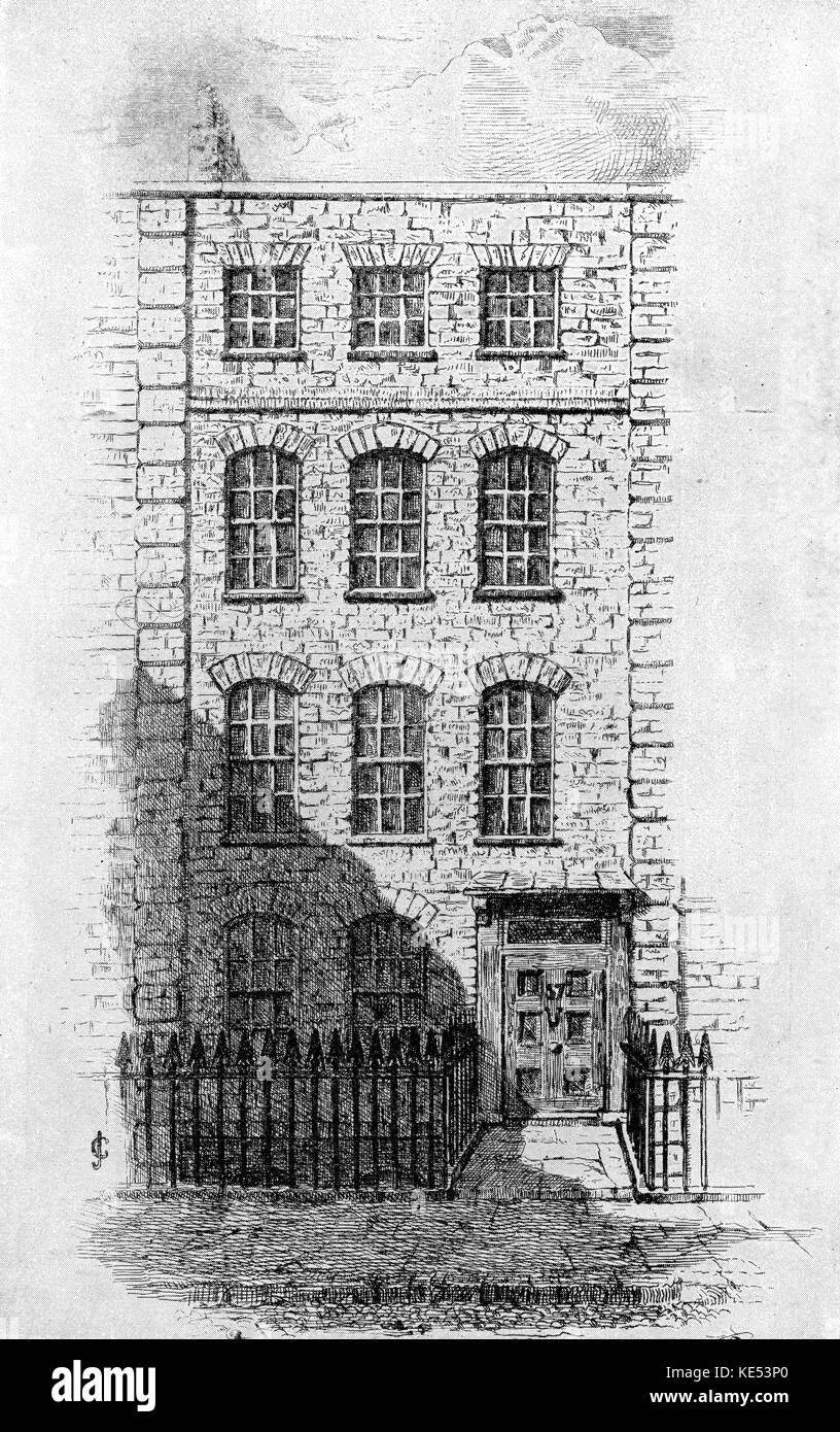 Georg Friedrich Händels Haus bei 25 Brook Street, London, wo der Messias komponiert wurde. Deutsch-englischer Komponist, 23. Februar 1685 - 14. April 1759 Stockfoto