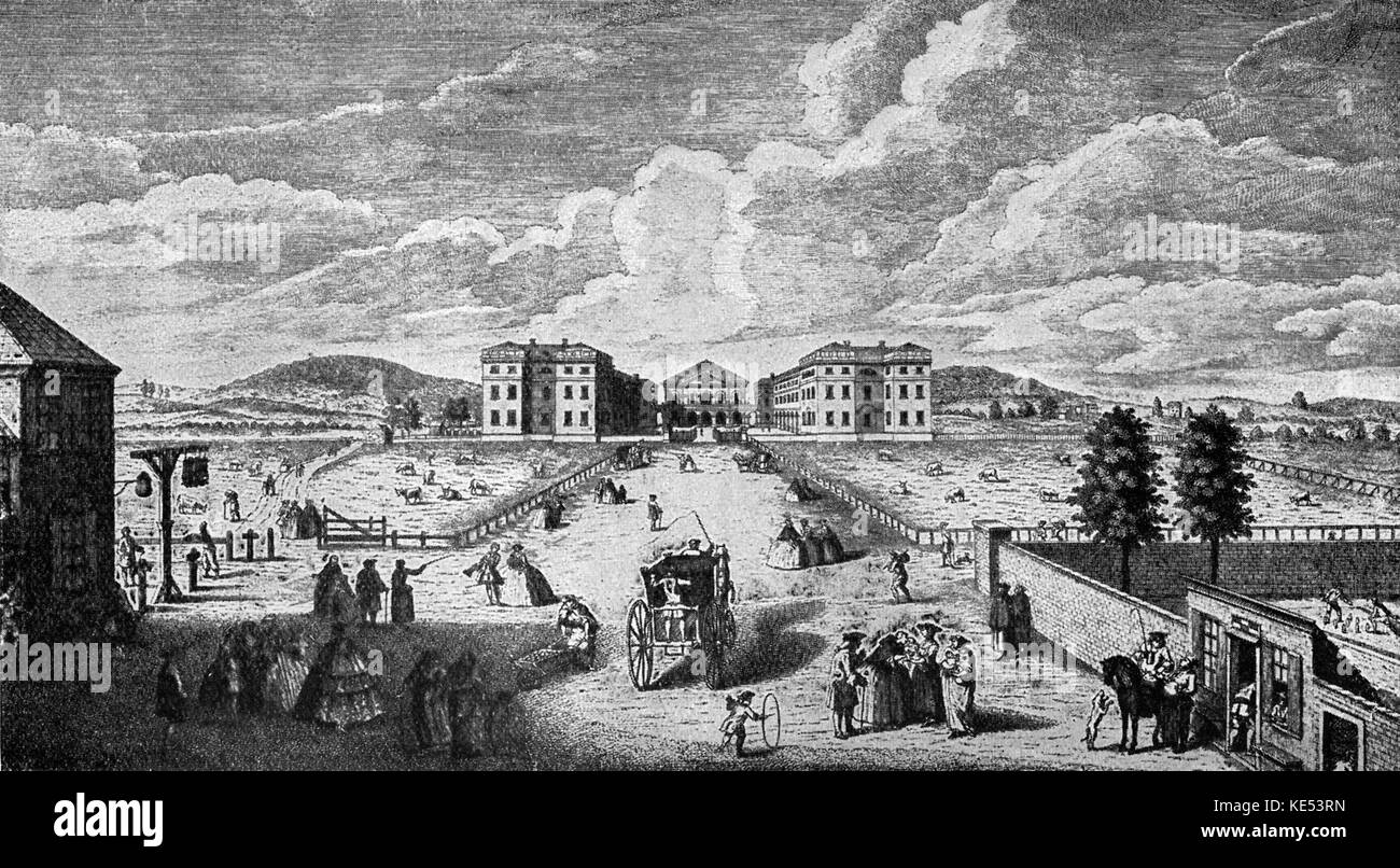 Das Foundling Hospital in London, England. Children's Home in 1739 durch die Stifter gegründet, Thomas Coram. Georg Friedrich Händel und William Hogarth beide unterstützt das Krankenhaus. Stockfoto