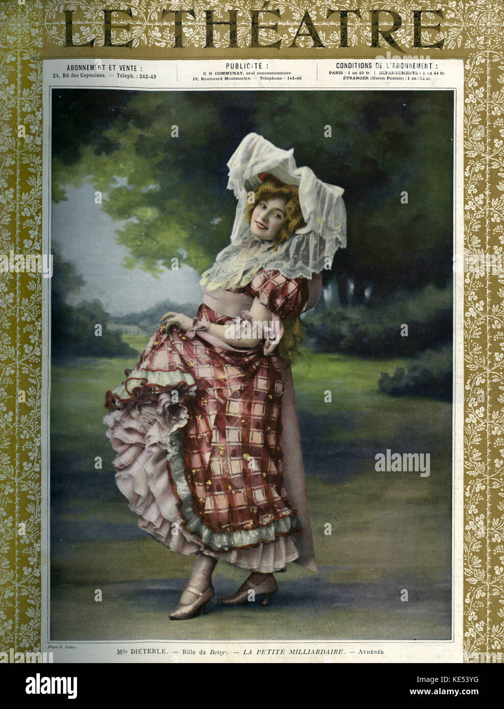 La Petite Millardaire" von Louis Artus. Dieterle als Betsy. (Coeur de Moineau - Athénée.) Le Theater. 1905. Stockfoto