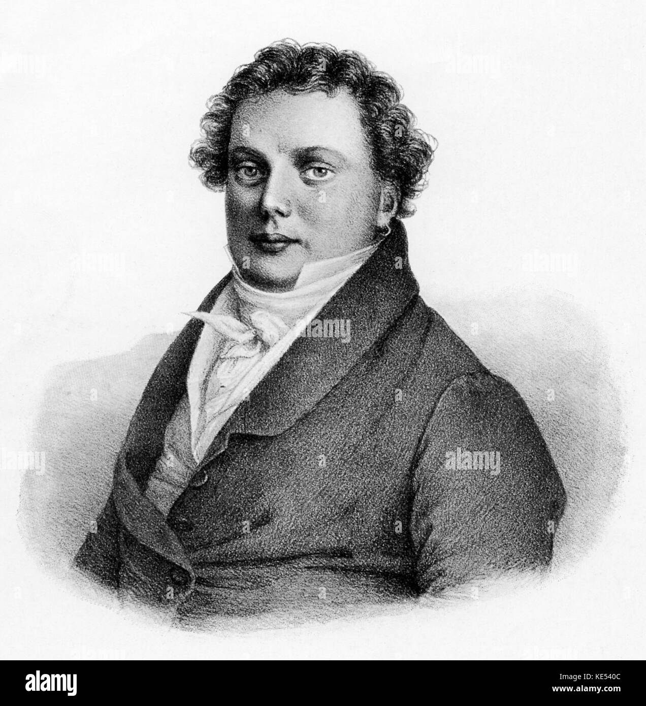 Ignaz Schuppanzigh portrait. Freund von Ludwig van Beethoven. Österreichische Geigerin & Führer der Razumovsky Streichquartett, 20. November 1776 und 2. März 1830 Stockfoto