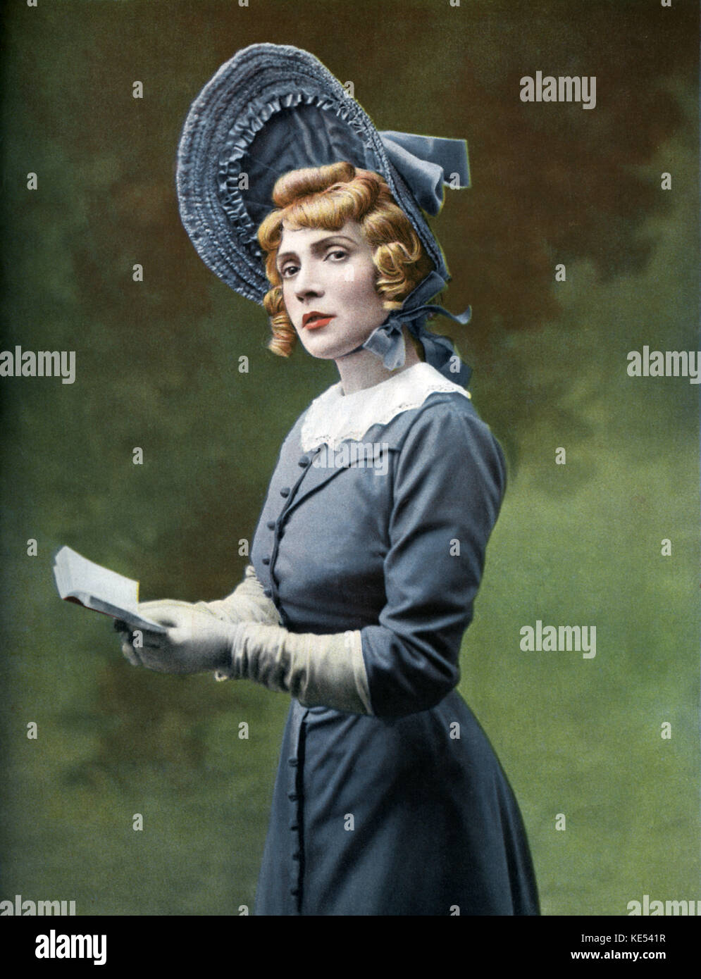 Eva Lavalliere in Titel Rolle von Miss Helyett", Oper von Maxime Boucheron und Musik von D'Edmond Audran am Theater des Varietés, Juli 1905. EL: Die französische Schauspielerin, 1 April 1866 - 8. März 1929. Stockfoto