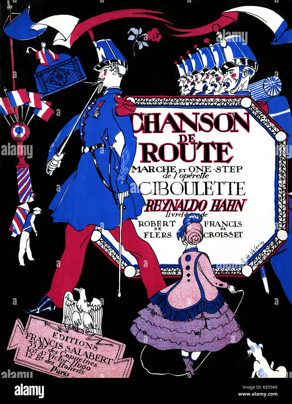 Ergebnis für Chanson de Route, Marche et One-step de l'opérette Ciboulette von Reynaldo Hahn. Libretto von Robert de Flers und Francis de Croisset, Premiere 7 April 1923 am Théâtre des Variétés. Veröffentlicht Paris, Francis Salabert, 1923. Venezolanische geborene französische Komponist, den 9. August 1874 - 28. Januar 1947 Stockfoto