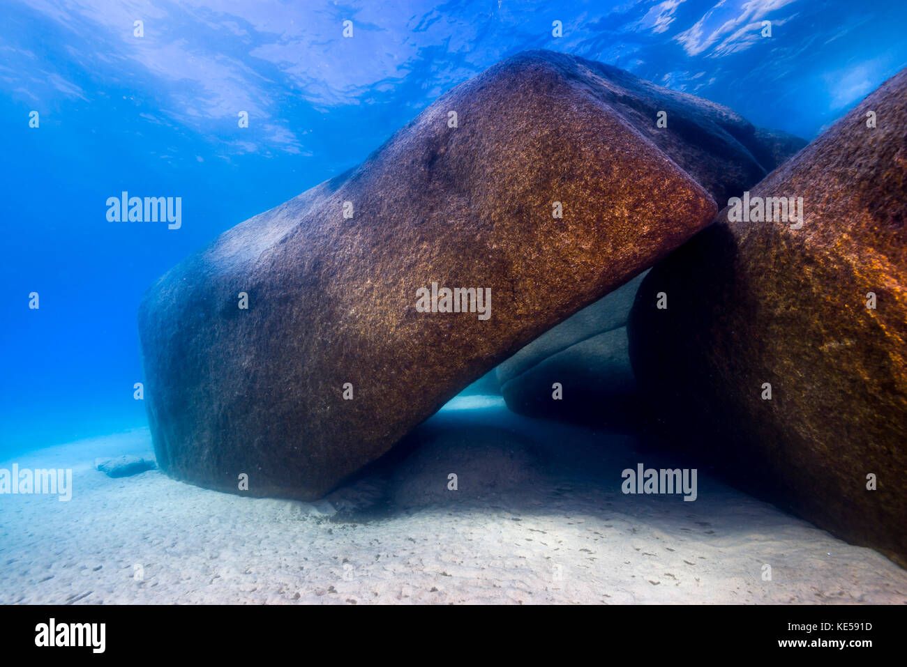 Felsbrocken in Lake Tahoe, Nevada. Stockfoto