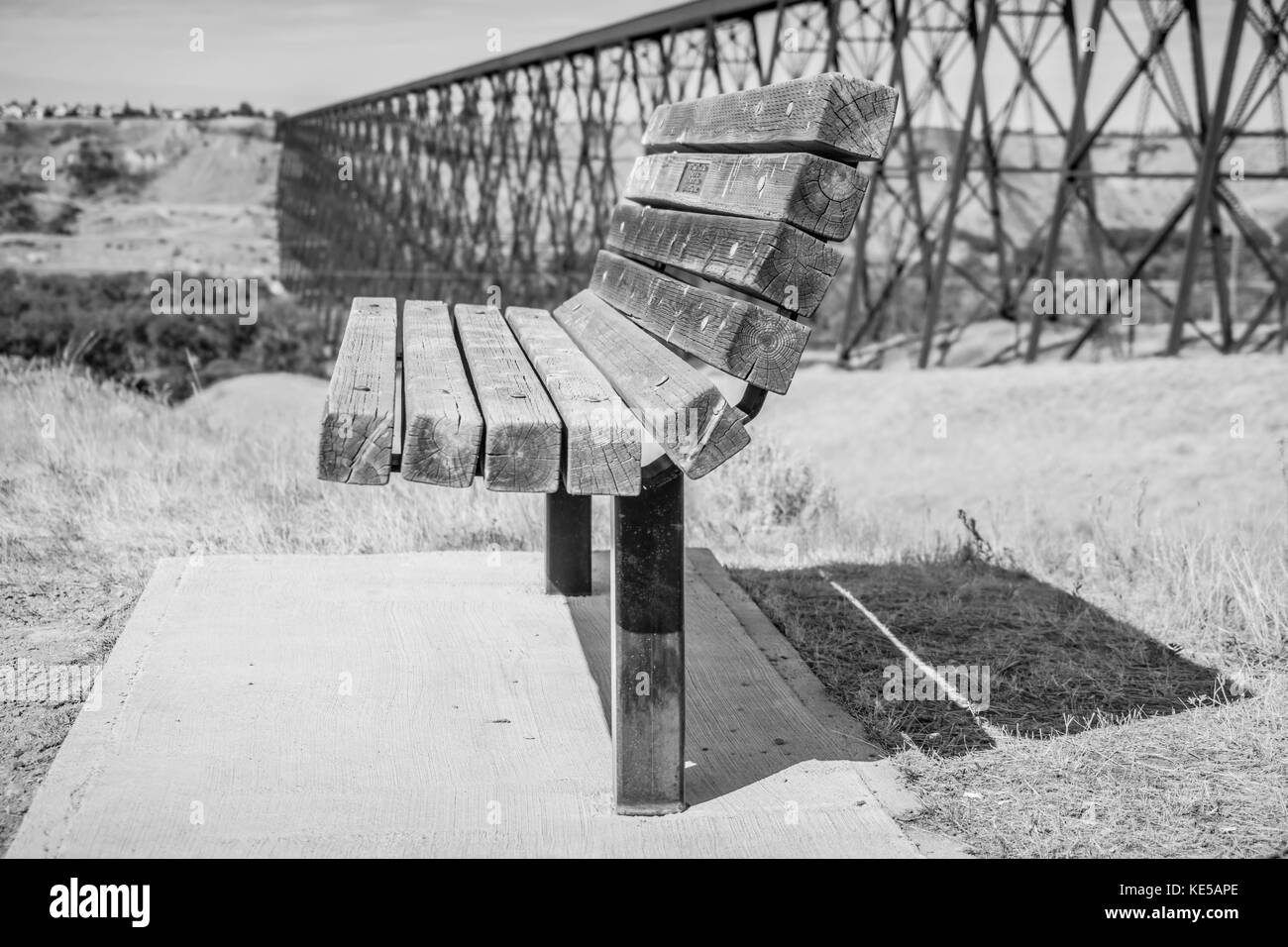 Hohe Brücke in Lethbridge Alberta Stockfoto