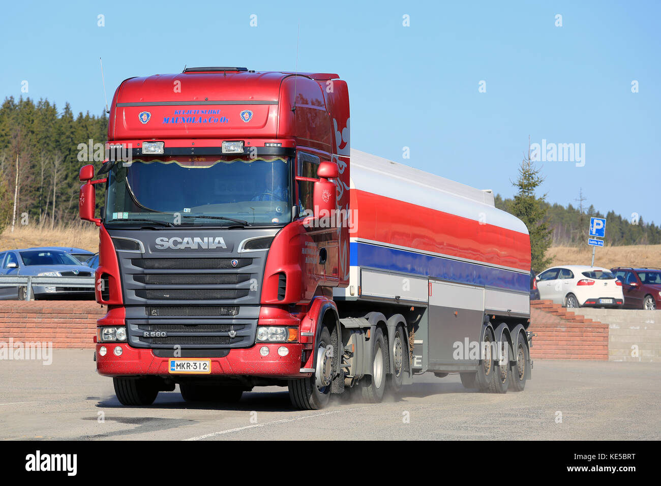 LKW Fahrer Langarmshirt - Semi Truck Design Mit Anhänger Motiv