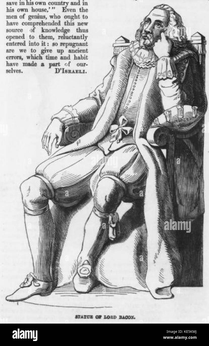 Statue zum Gedenken an Francis Bacon, englischer Philosoph, Staatsmann und wissenschaftlicher Fürsprecher, der oft als Vater des Empirismus angesehen wird. Stockfoto