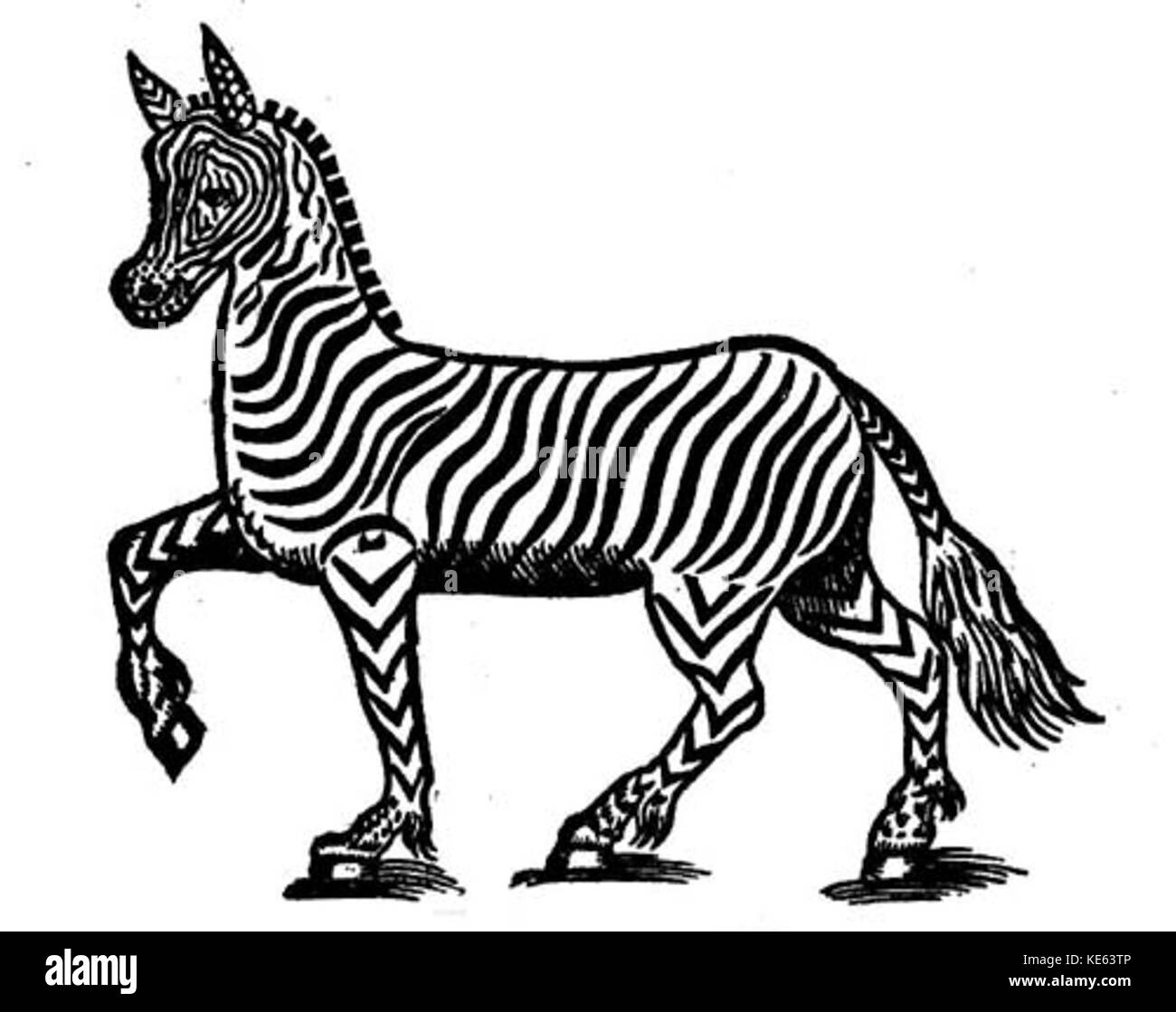 Vintage Zebra Zeichnen Stockfoto