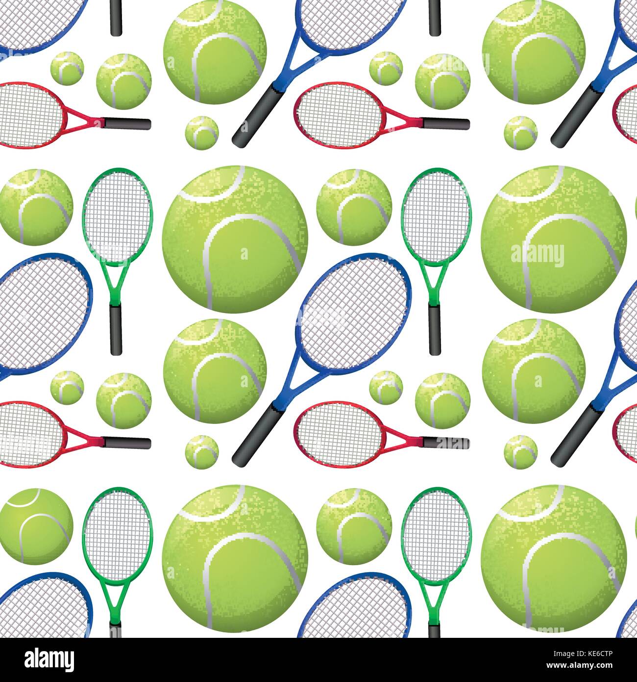Nahtlose Hintergrund mit Tennisschläger und Bälle Abbildung Stock Vektor