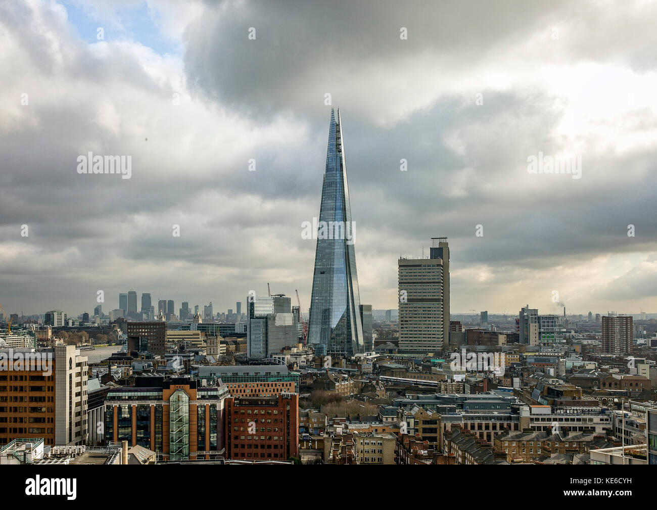 Die glasscherbe, London-Aerial Aussicht auf die Skyline von London aus Saint Paul's Cathedral Stockfoto