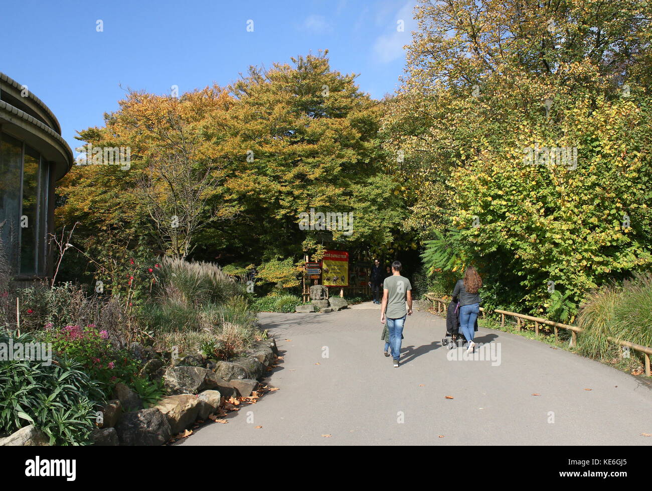 Junge Familie Besuch in Rotterdam Blijdorp Zoo, den Niederlanden. Stockfoto