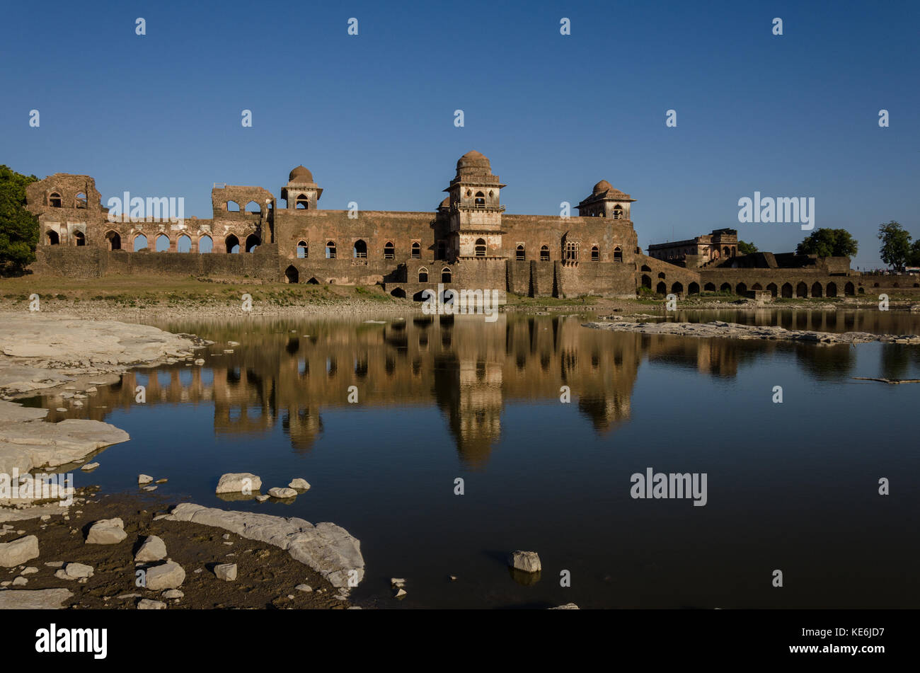Die Jahaz Mahal in mandu, Madhya Pradesh, Indien Stockfoto