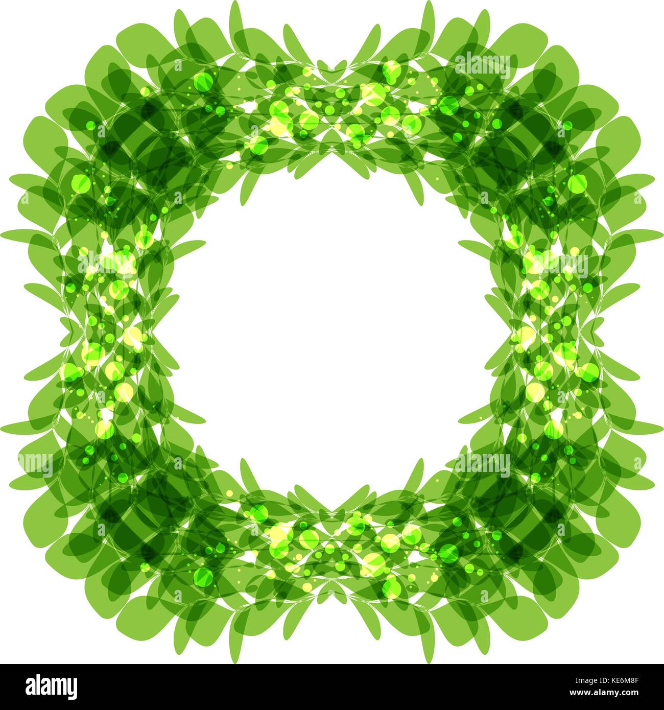 Grüne Blätter frame, quadratische Form, Vector Illustration Stock Vektor