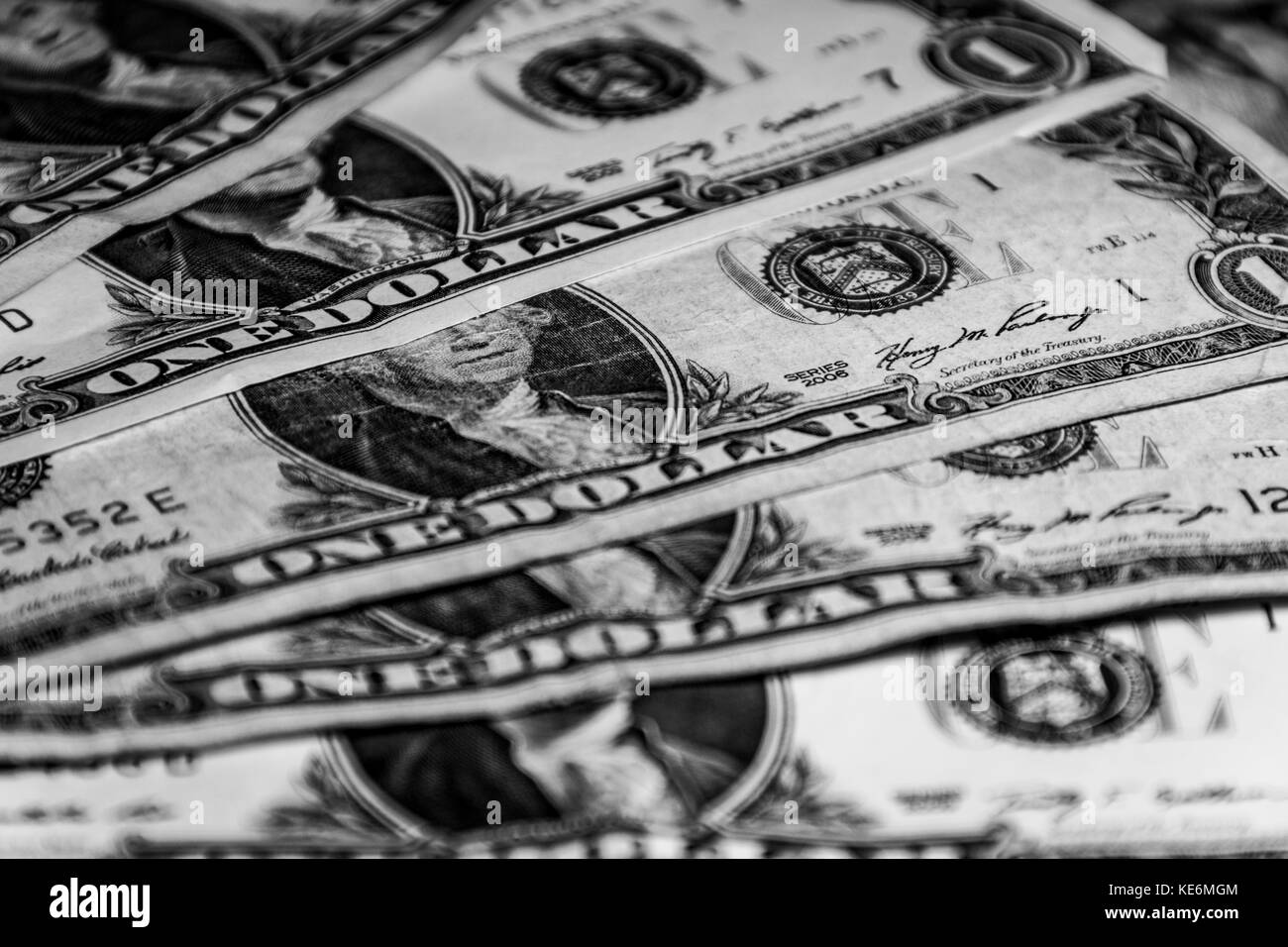 Uns zu einem dollarscheine closeup, United States Geld Stockfoto
