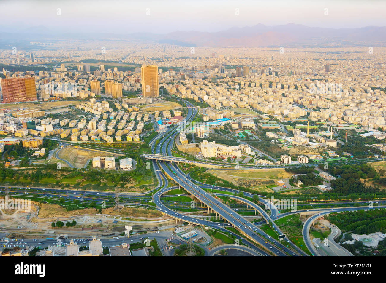 Skyline von Teheran. Blick von milad Tower. Iran Stockfoto