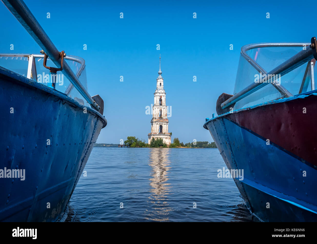Kalyazin, Russland 20. Juli 2017 überflutete Glockenturm ist ein