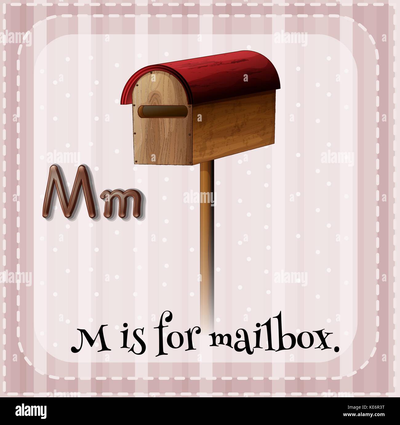 Der Karteikartenbuchstabe M ist für die Mailbox Stock Vektor