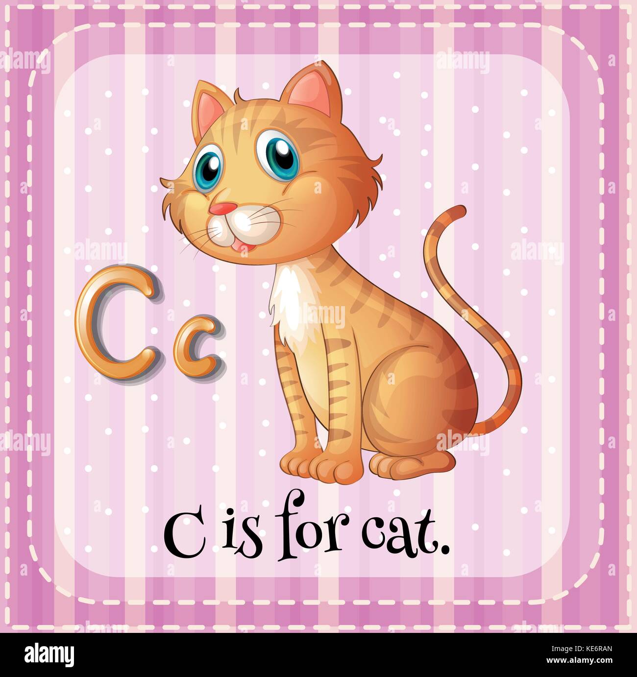 Flashcard von Alphabet c ist für Cat Stock Vektor