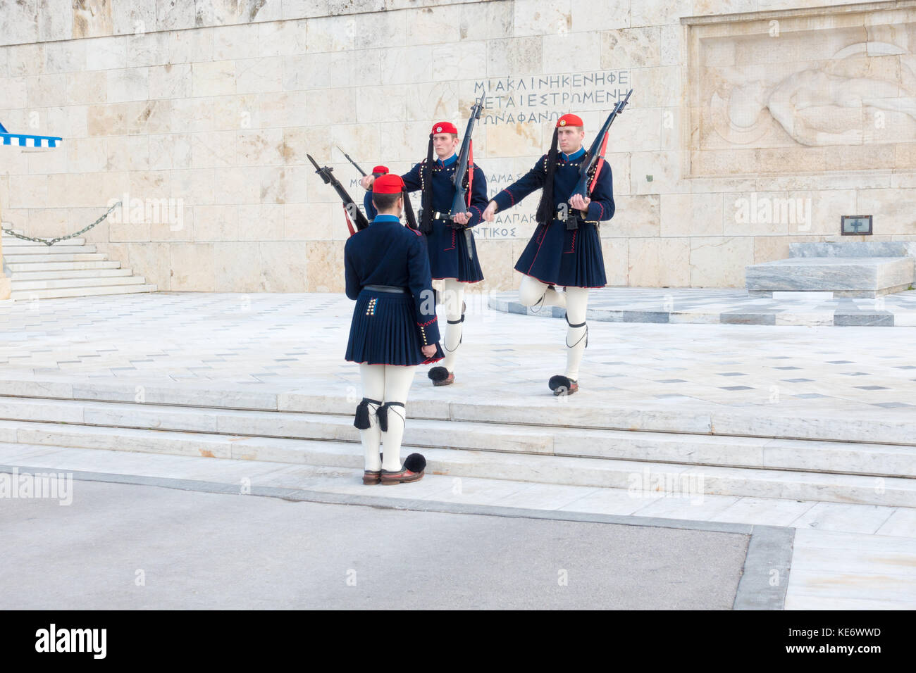 Wachablösung an der Gebäude des Parlaments von Griechenland. Athen. November 15, 2016. Stockfoto