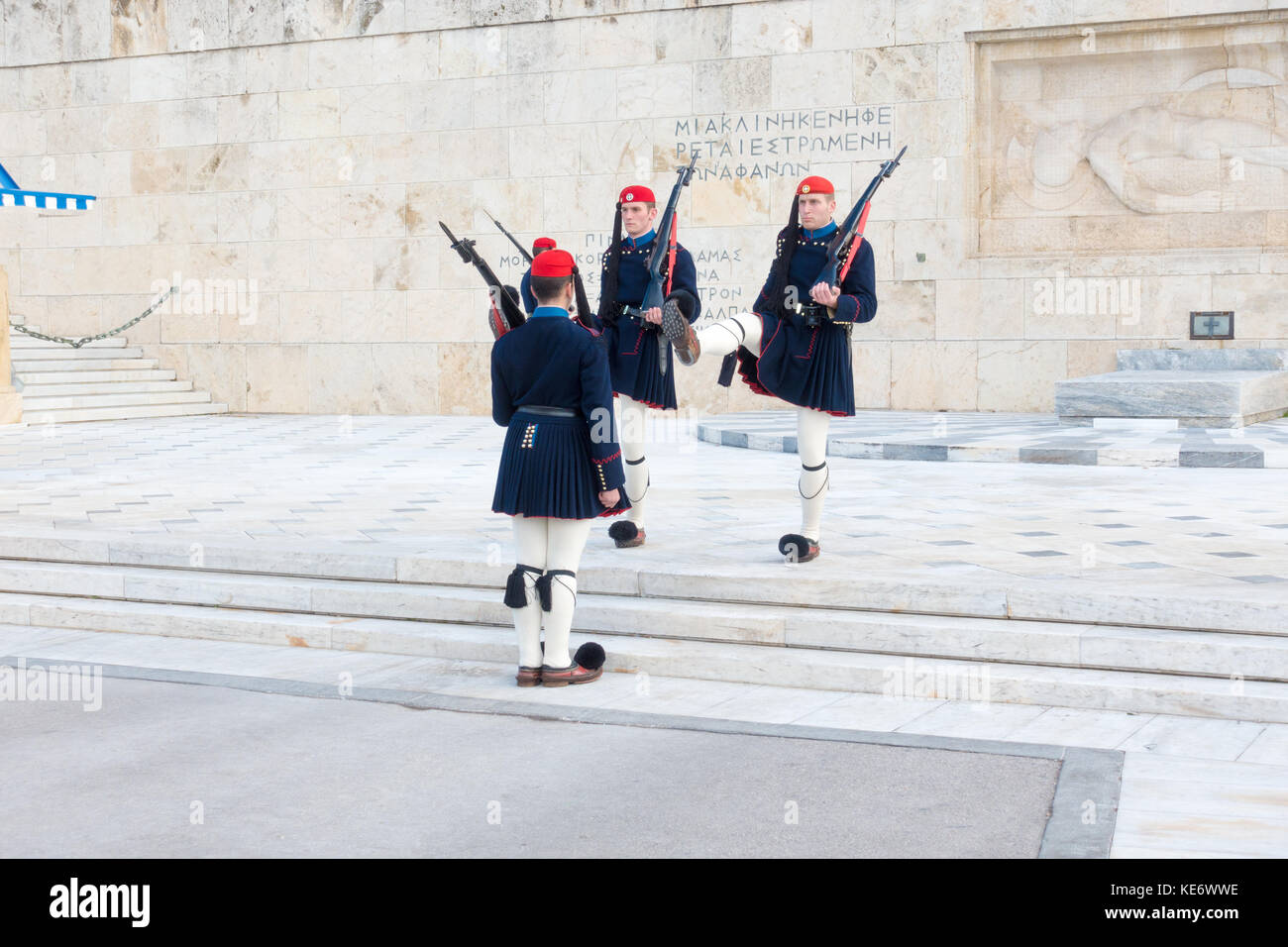 Wachablösung an der Gebäude des Parlaments von Griechenland. Athen. November 15, 2016. Stockfoto