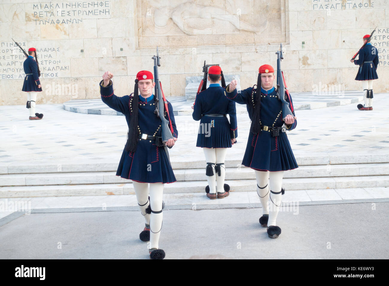 Wachablösung an der Gebäude des Parlaments von Griechenland. Athen. November 15, 2016. Stockfoto