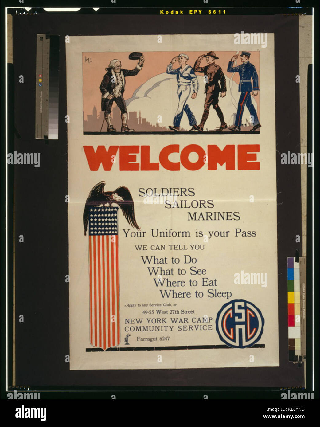Willkommen Soldaten Matrosen marines LCCN 2001700126 Stockfoto