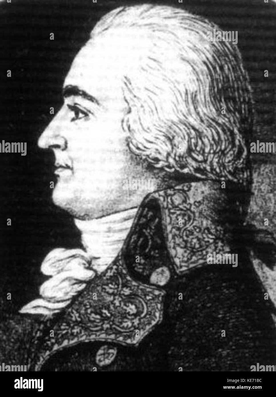 Ein historisches Porträt von Claude Marie Carnot, einem französischen Politiker und Ingenieur, der für seine Beiträge zum Ingenieurwesen und zum öffentlichen Dienst in Frankreich im 19. Jahrhundert bekannt ist. Stockfoto