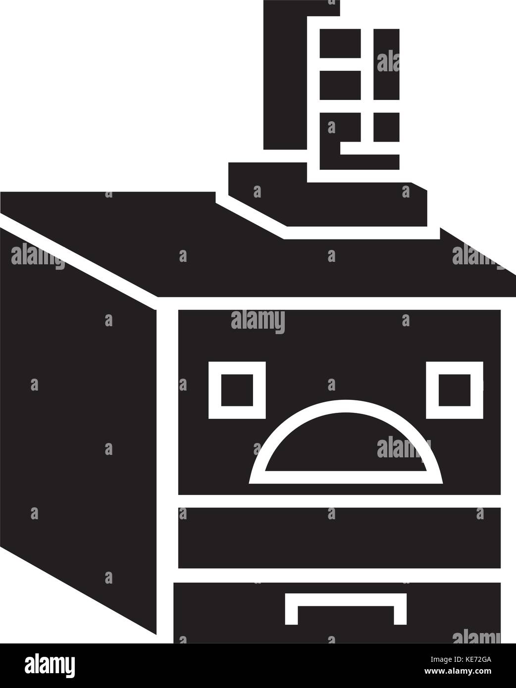 Russischen Ofen Symbol, Vector Illustration, schwarze Zeichen auf isolierten Hintergrund Stock Vektor