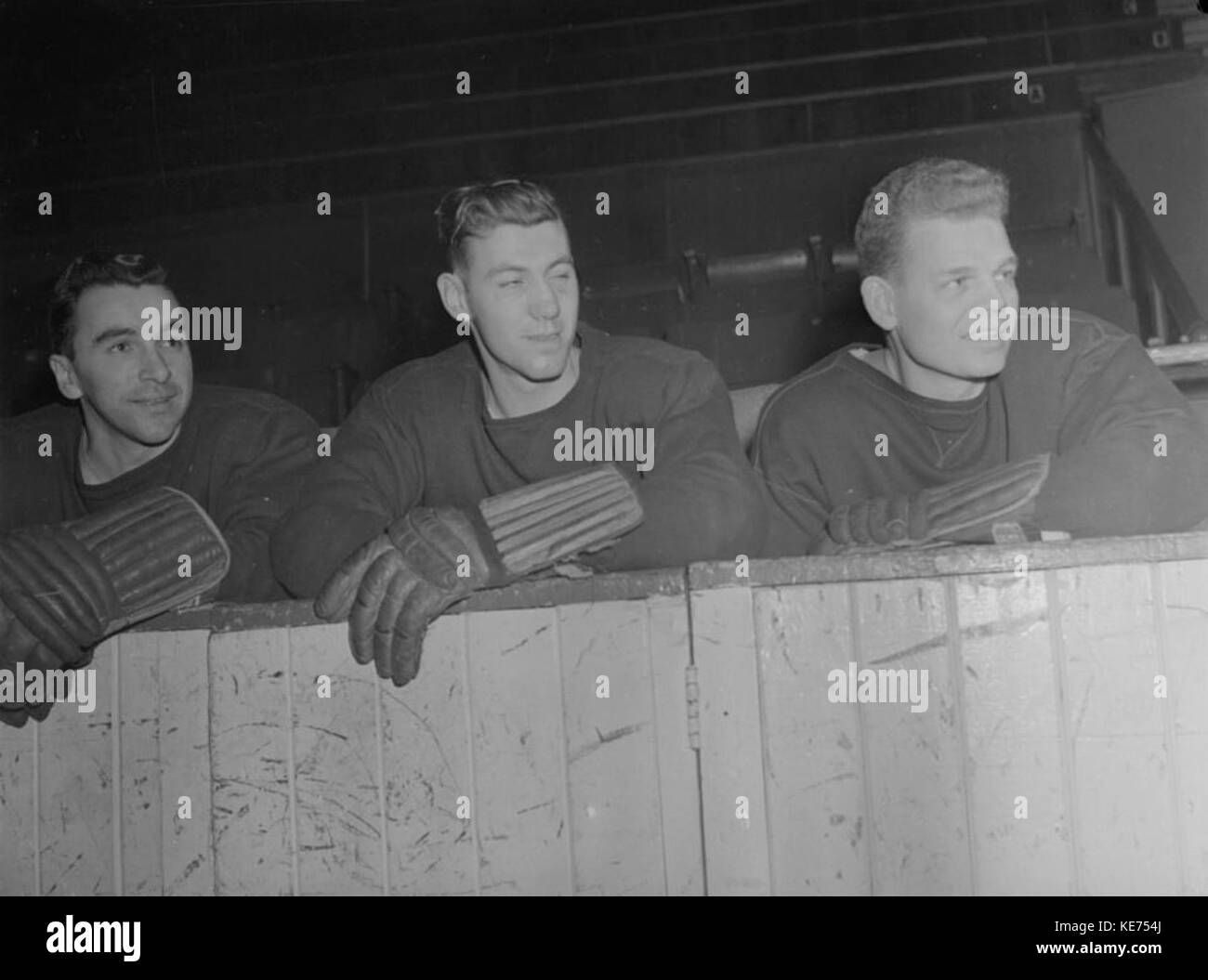 Hockey. Canadiens. Mosdell. Getliffe. Filion BNQ P48 S1P 12151 Stockfoto