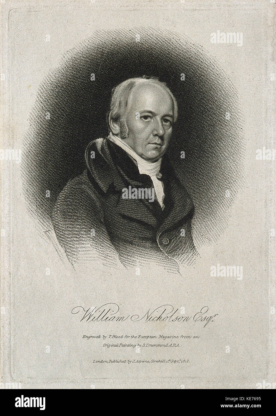 William Nicholson. Dichtfläche Gravur von T.Blut, 1812, afte Wellcome V 0004294 Stockfoto