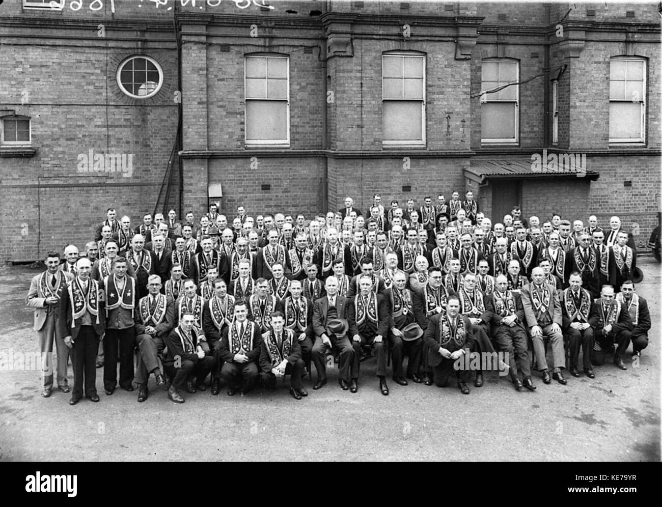 8763 Gruppe von Kapitänen und Offizieren der Unabhängigen Reihenfolge der Odd Fellows Stockfoto