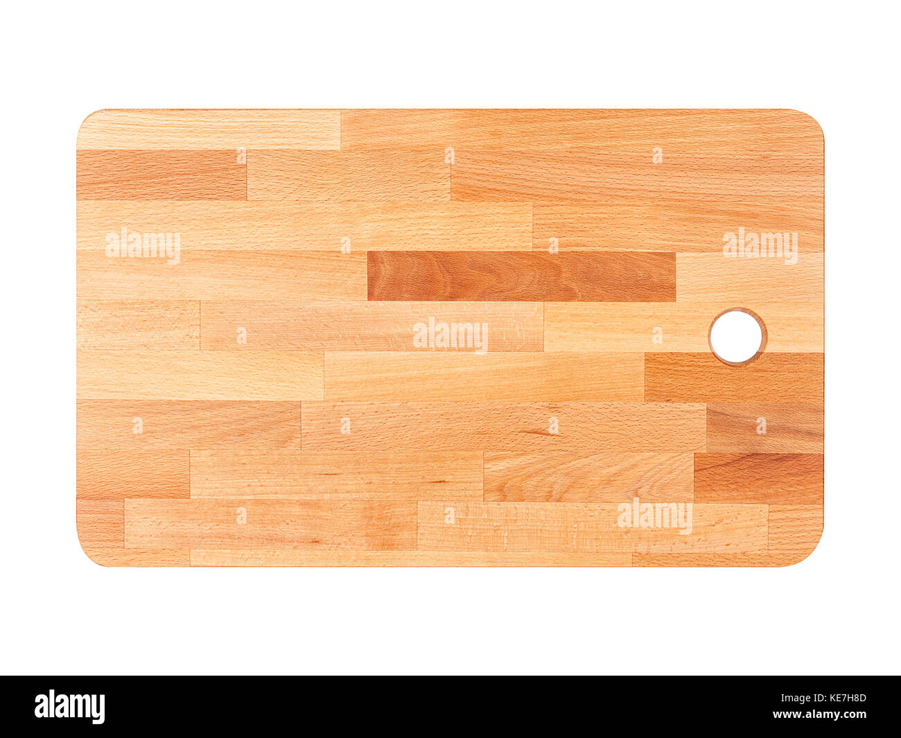 Neue Küche board Horizontale aus Stücken von verschiedenen Holz isoliert Stockfoto