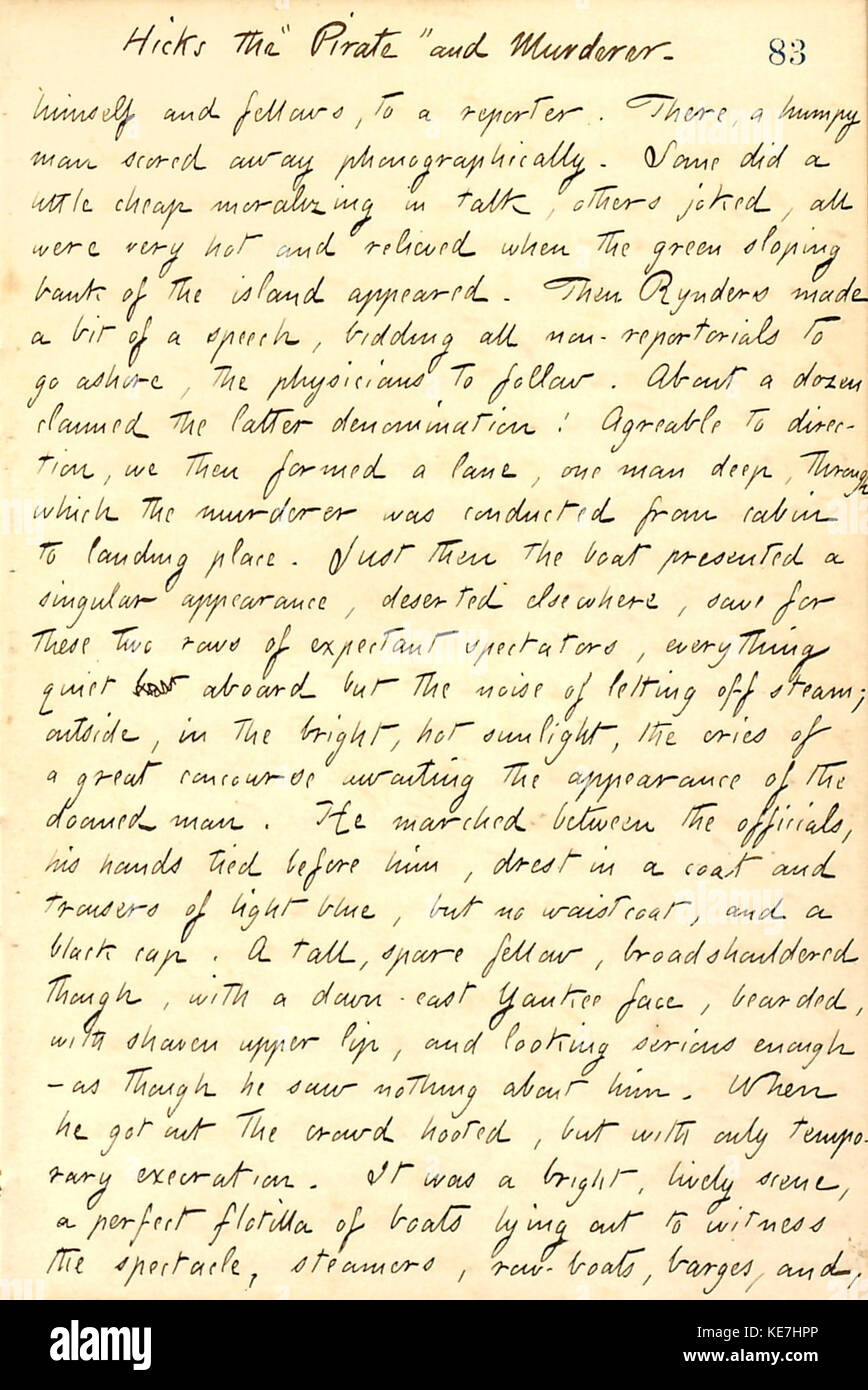 Der Eintrag aus Thomas Butler Gunns Tagebüchern, Band 13, vom 13. Juli 1860, liefert einen persönlichen historischen Bericht über das Leben in der Mitte des 19. Jahrhunderts, der soziale und politische Ereignisse dieser Zeit reflektiert. Stockfoto
