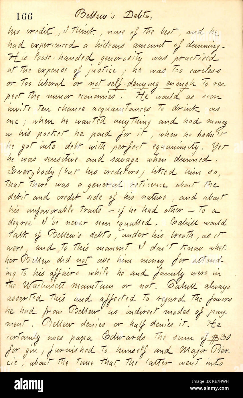 Band 13 der Tagebücher von Thomas Butler Gunn, insbesondere Seite 180, bietet einen Einblick in sein tägliches Leben in der Mitte des 19. Jahrhunderts. Dieser Eintrag vom 21. August 1860 liefert historischen Kontext über persönliche Erfahrungen und soziale Angelegenheiten der Zeit. Stockfoto