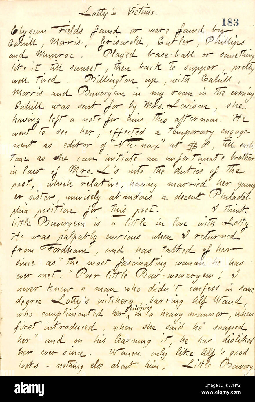 Ein Tagebucheintrag von Thomas Butler Gunn vom 5. Mai 1860, aufgezeichnet in Band 12, der persönliche Berichte und Reflexionen aus der Mitte des 19. Jahrhunderts enthält, die den gesellschaftlichen Kontext der Zeit widerspiegeln. Stockfoto