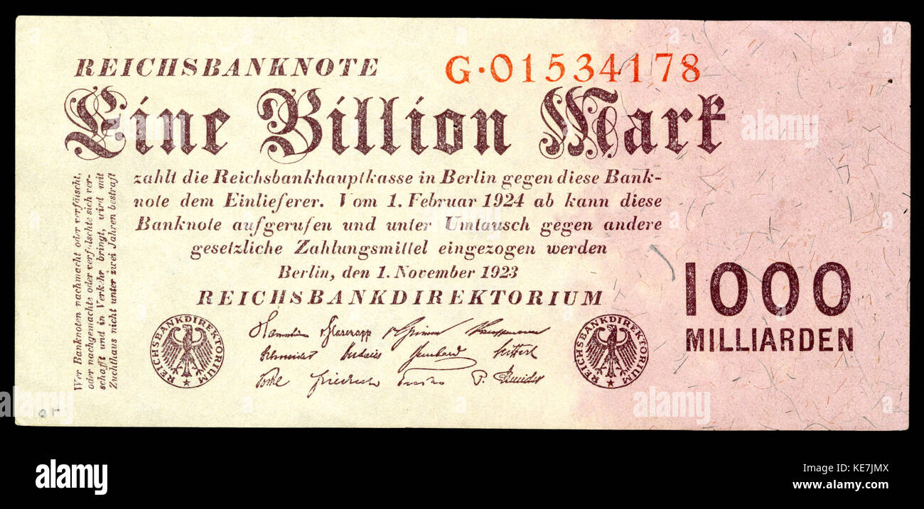 GER 129 Reichsbanknote 1 Billionen (1923) Stockfoto