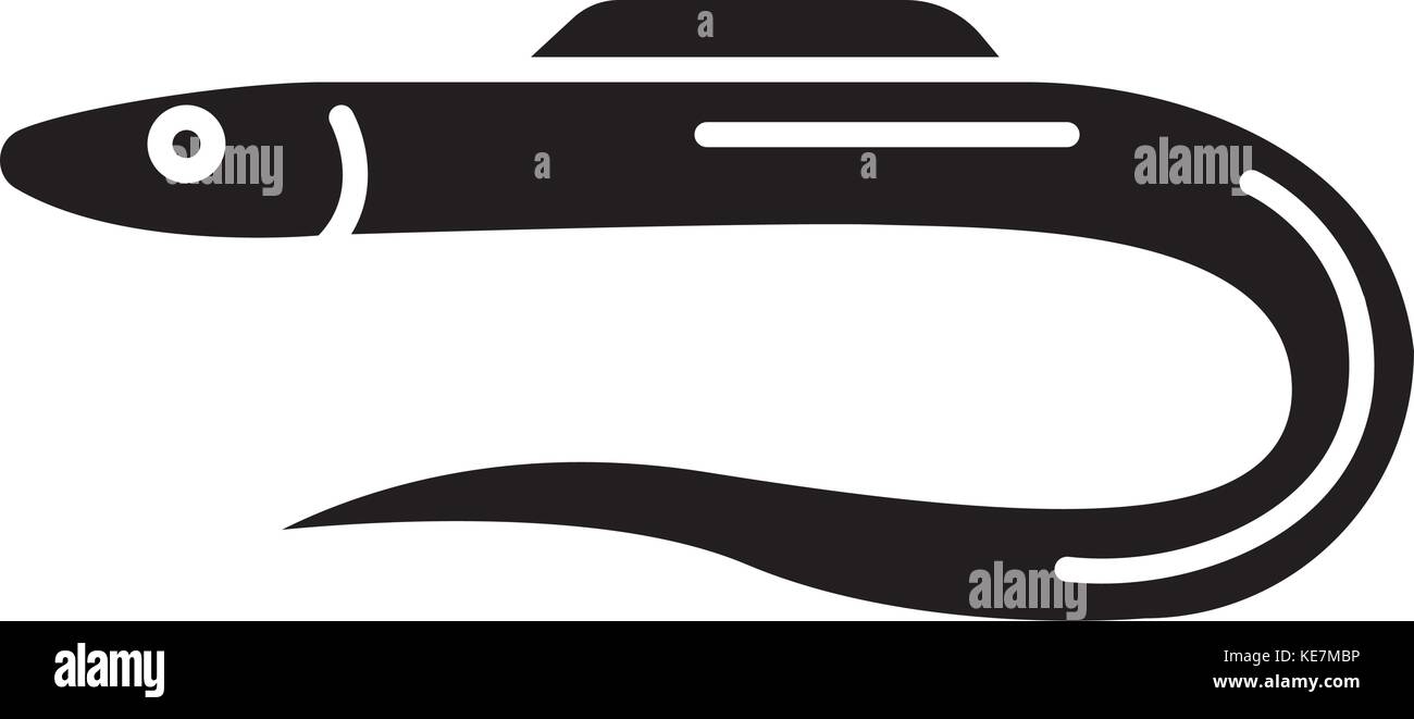 Moray Aal-Symbol, Vector Illustration, schwarze Zeichen auf isolierten Hintergrund Stock Vektor