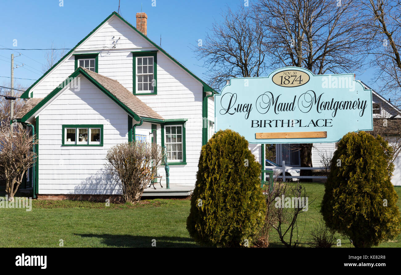 Der Geburtsort von Lucy Maud Montgonery; Neues London, Prince Edward Island, Kanada Stockfoto