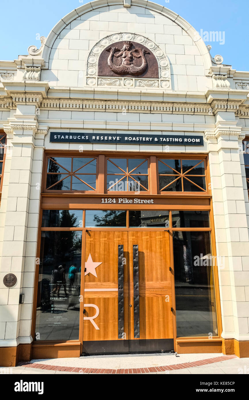Starbucks finden Rösterei und Weinproben in Seattle. Stockfoto