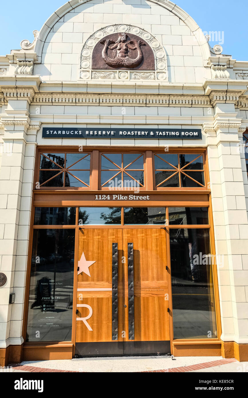 Starbucks finden Rösterei und Weinproben in Seattle. Stockfoto