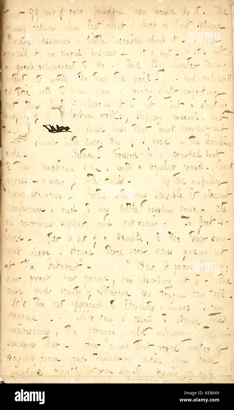 Thomas Butler Gunn Tagebücher Band 4, Seite 208, 28. Juli 1852 Stockfoto