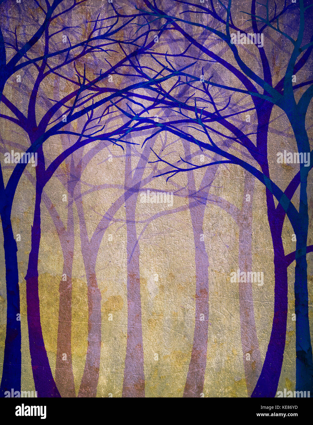 Spooky Wald digitale Illustration Stockfoto