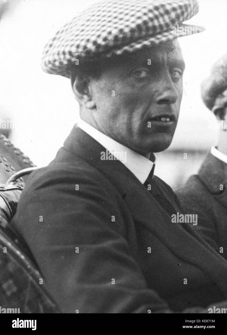 A. Crossman in seinem Arrol Johnston beim Grand Prix von Frankreich 1912 in Dieppe (7/8) Stockfoto