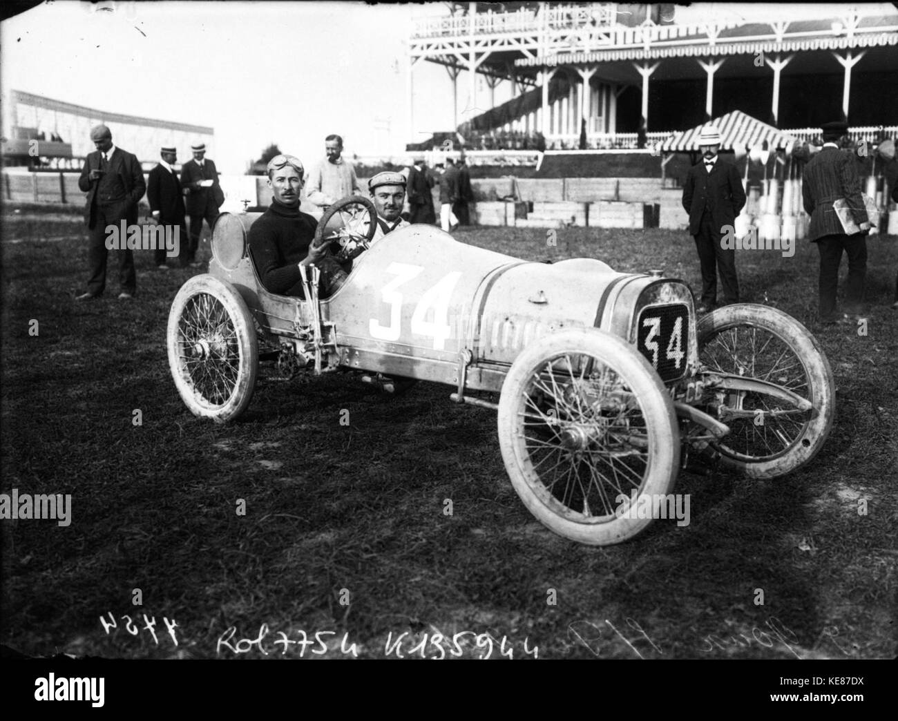 Jules Goux in seinem Lion Peugeot im Jahre 1908 Grand Prix des Voiturettes in Dieppe Stockfoto