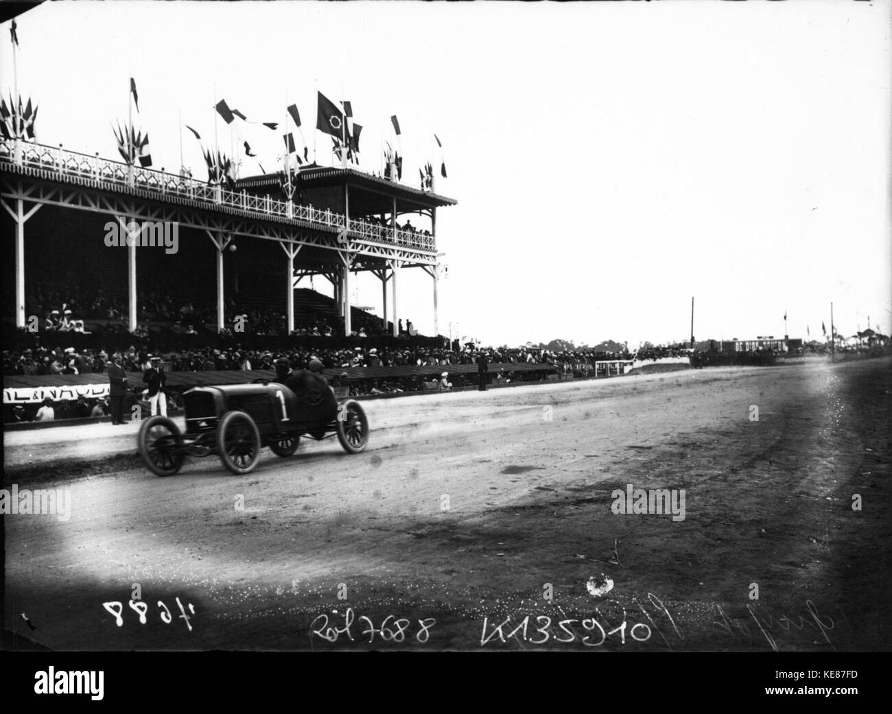 Albert Guyot in seinem delage am 1908 Grand Prix des Voiturettes in Dieppe (5) Stockfoto
